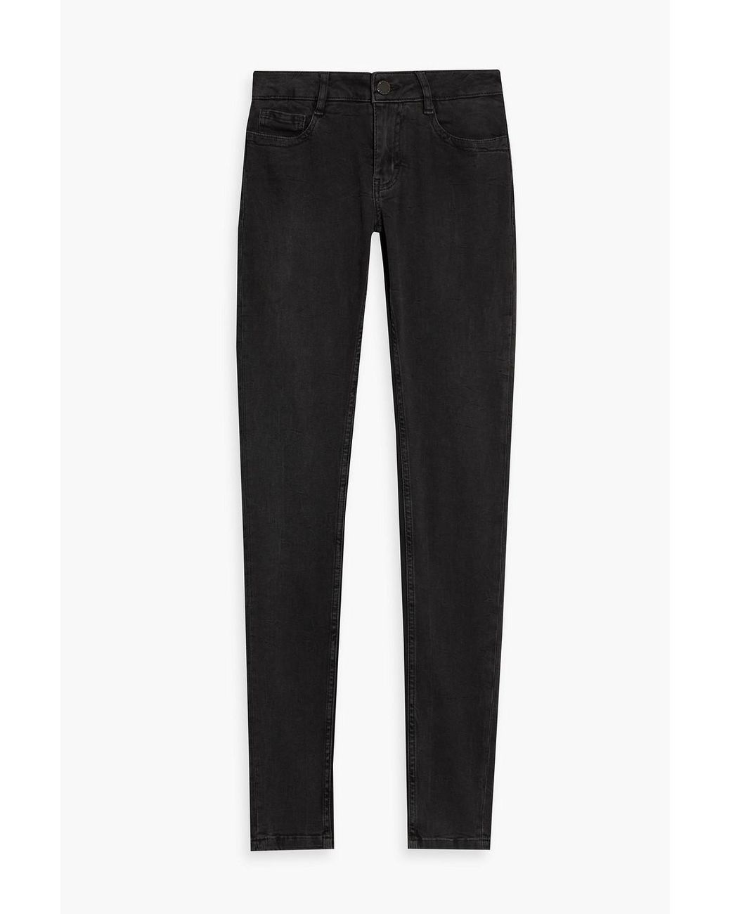 Maje Jaw Embroidered Low-rise Skinny Jeans in Black | Lyst
