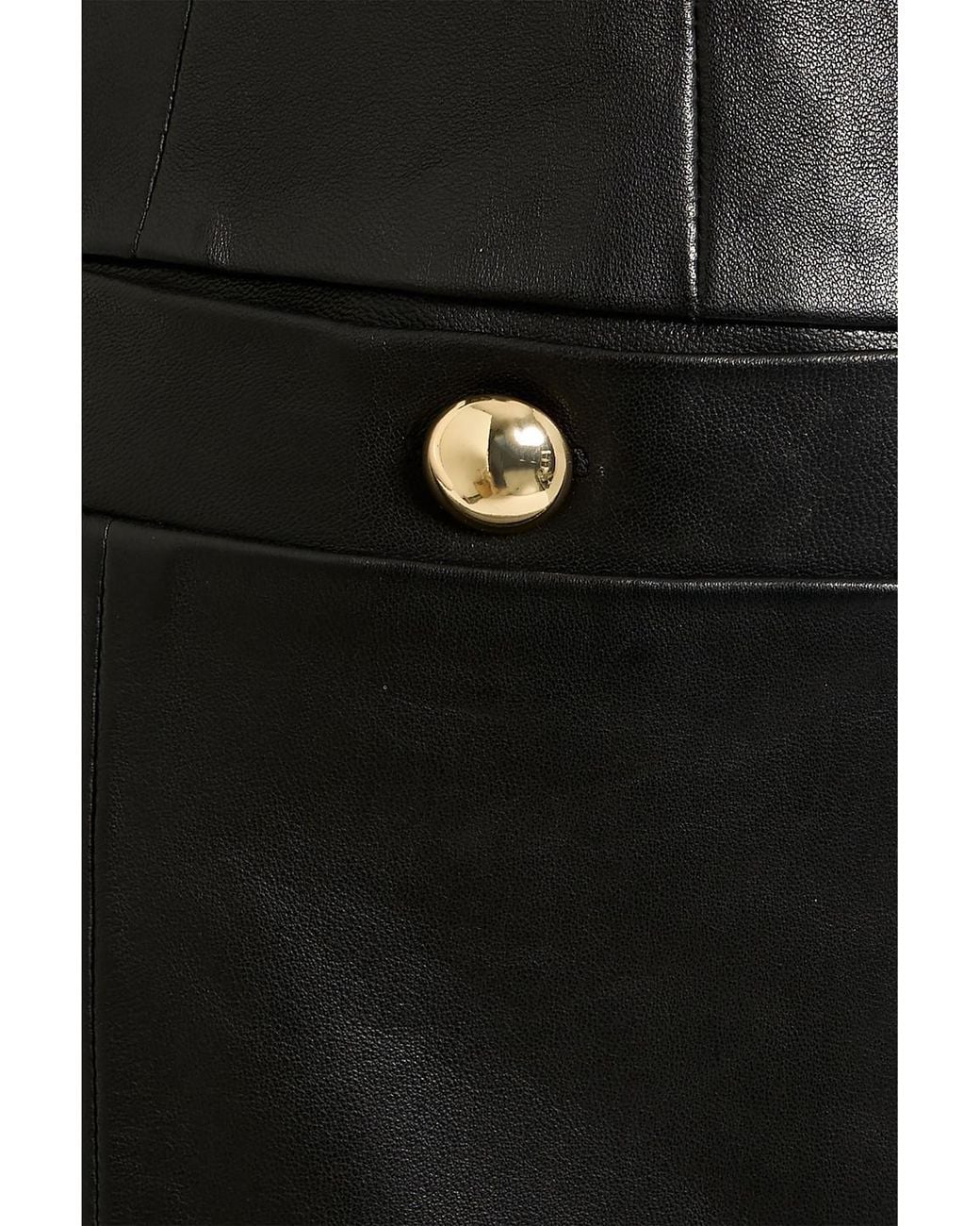 Veronica Beard Paige Leather Mini Shirt Dress in Black | Lyst UK