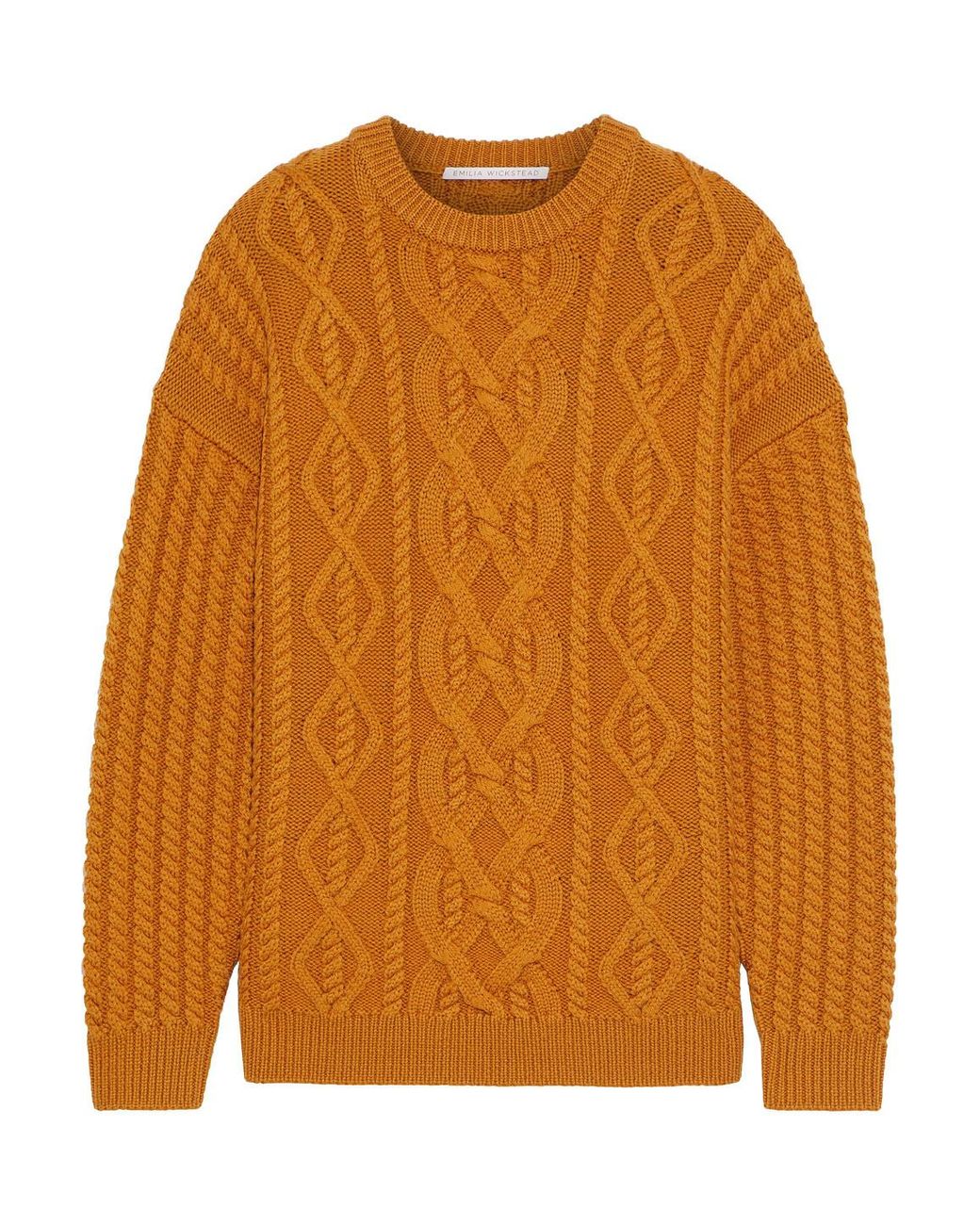 Emilia Wickstead Kobe Cable-knit Wool Sweater in Orange | Lyst