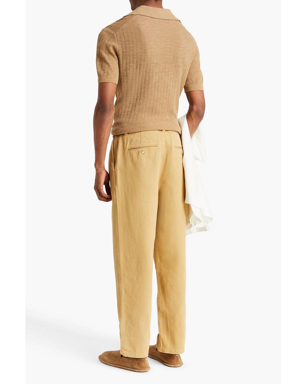 Frescobol Carioca Natural Joaquim Ribbed Cotton-Blend Polo Shirt for men