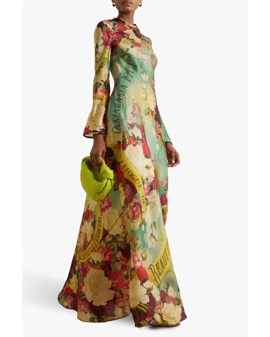 Zimmermann Printed Silk-organza Maxi Dress in Yellow | Lyst