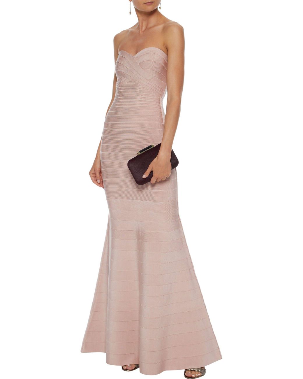 Hervé Léger Hervé Léger Sara Strapless Bandage Gown Blush in Pink | Lyst