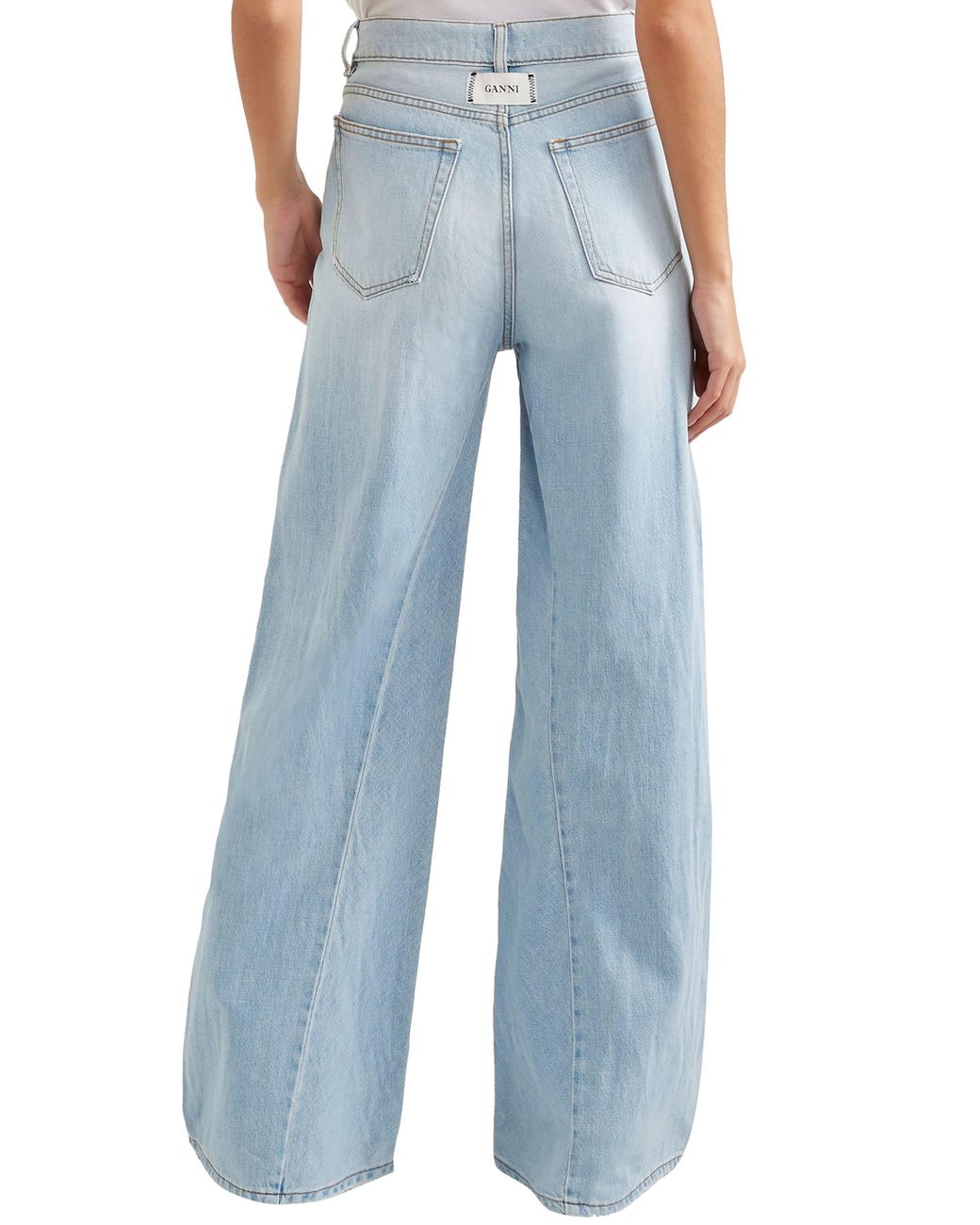 Ganni High-rise Wide-leg Jeans in Blue | Lyst