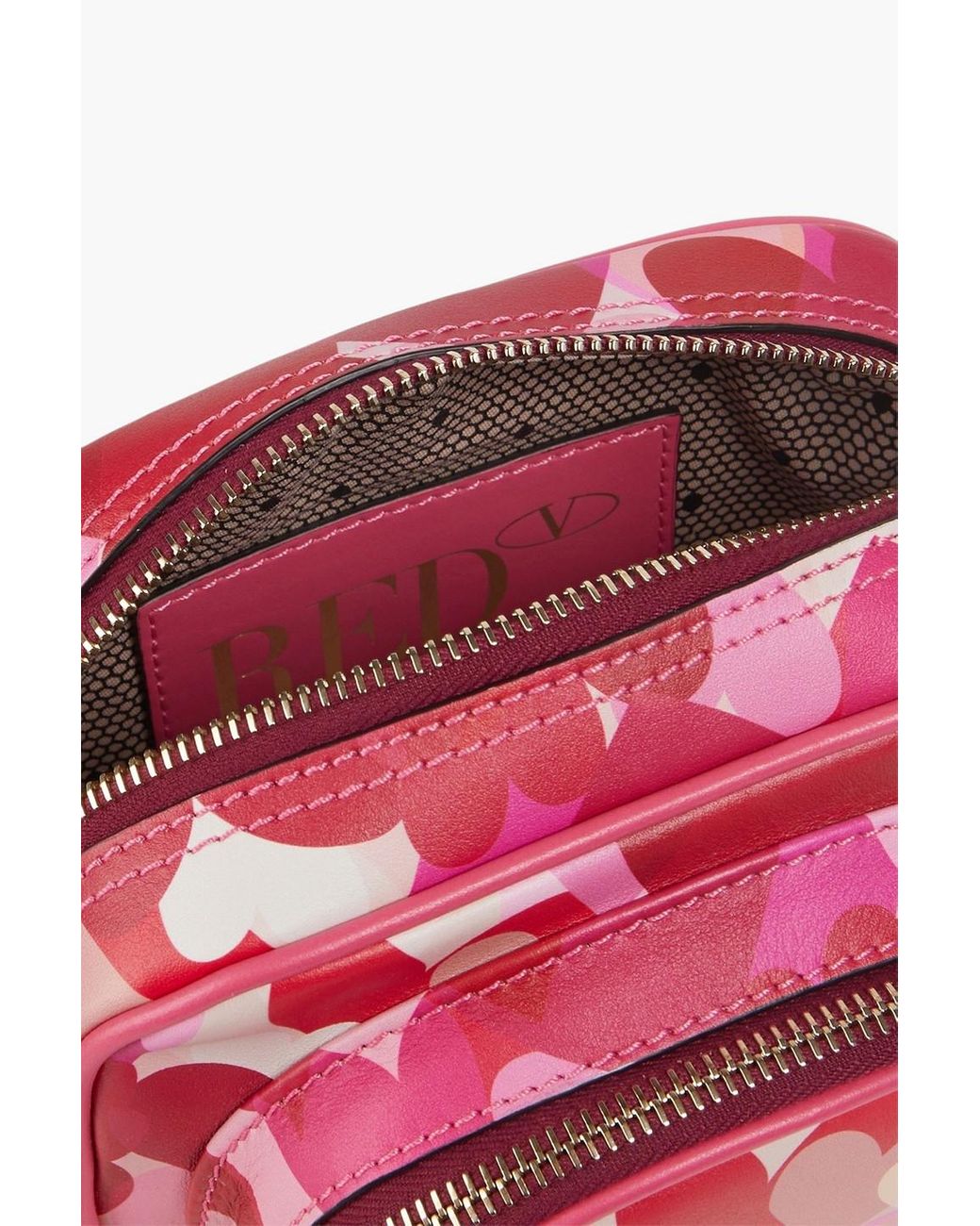 Red V Printed Leather Camera Bag in Red Lyst UK