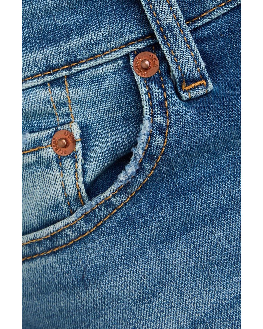 Re/done Blue High-Rise Straight-Leg Jeans