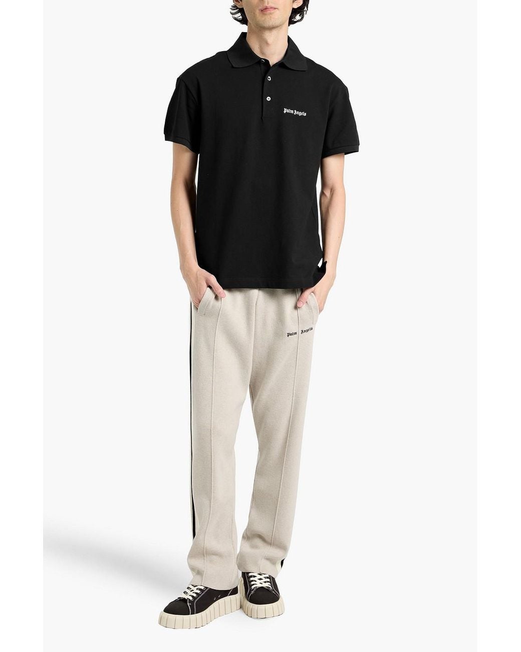 Palm Angels Natural Knitted Track Pants for men