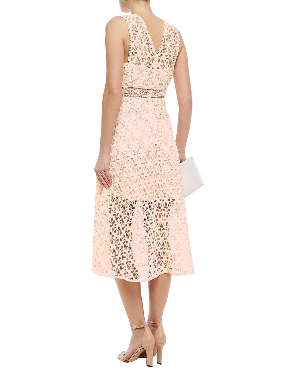 Sandro Bilali Guipure Lace Dress in Pink | Lyst Sandro Bilali Guipure Lace Dress in Pink | Lyst