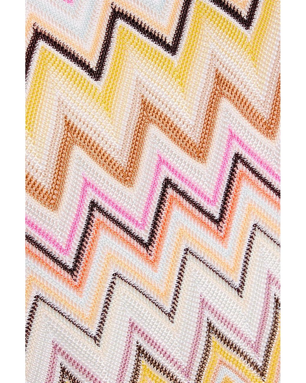 Missoni Yellow Crochet-Knit Mini Dress