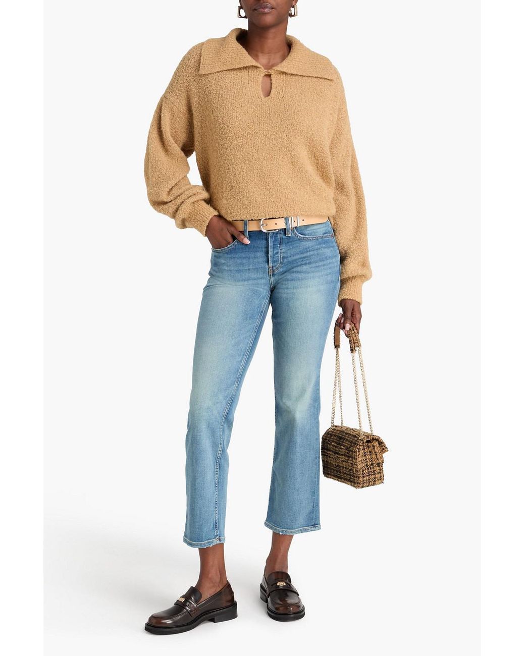 Re/done Blue High-Rise Straight-Leg Jeans