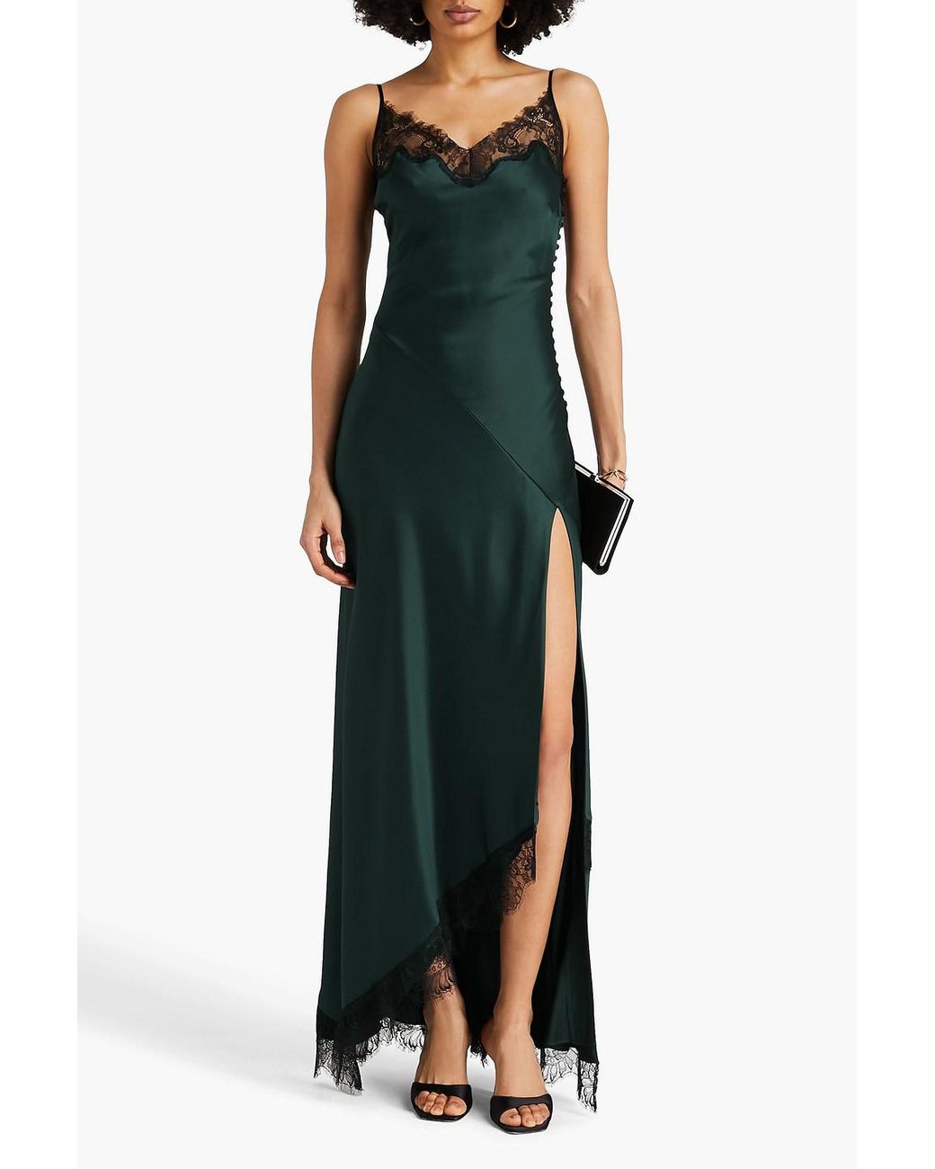 nicholas the label green dress Zapaka Women Mint Green Sweetheart Long Plus Size Prom Dress with Slit Mermaid Beaded Streamer Satin Corset Lace Up Back Party Dress with Rhinestones, main image 1