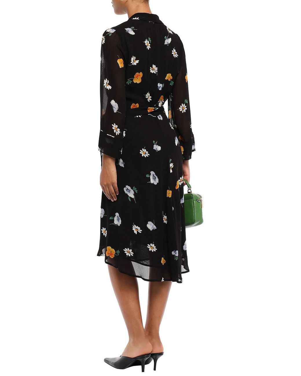 ganni dainty georgette wrap dress