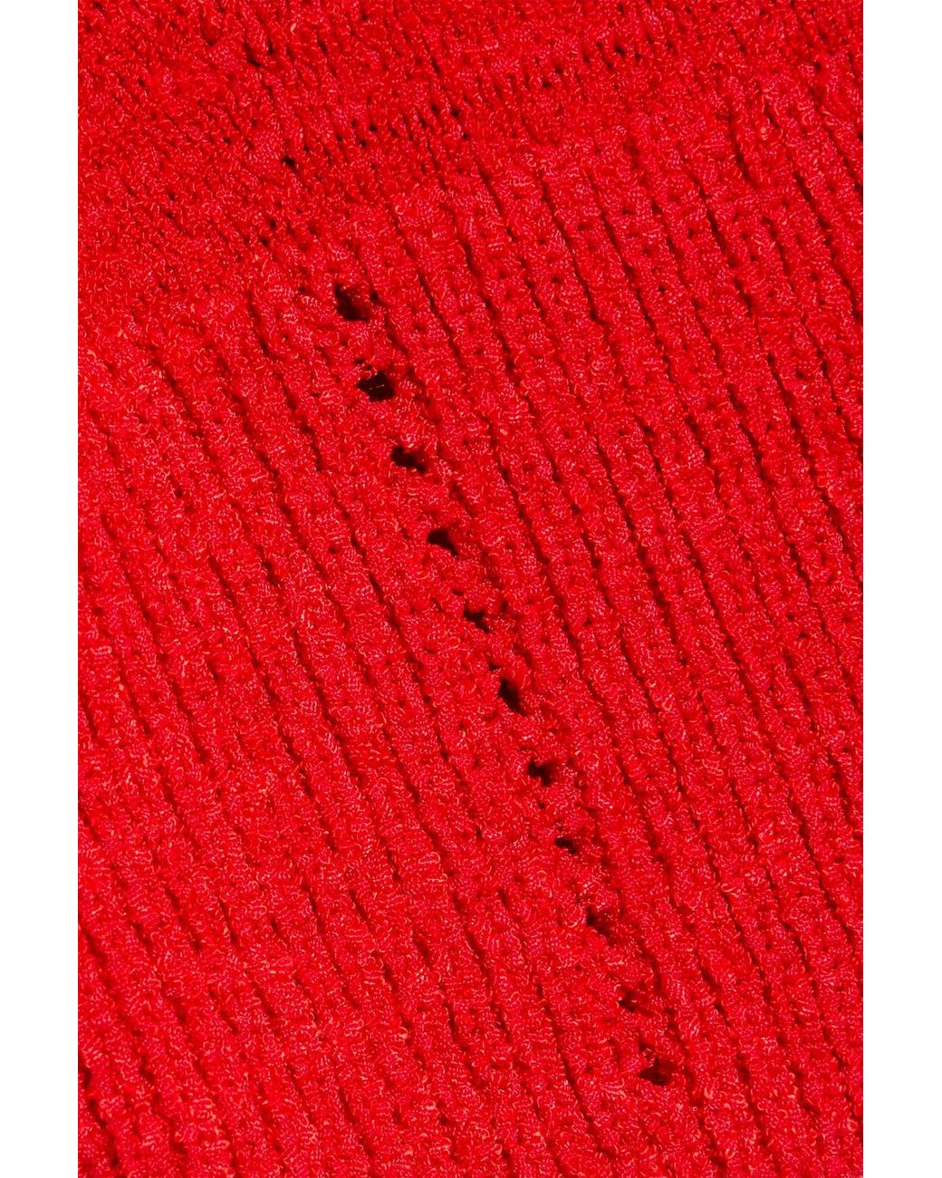 Proenza Schouler Red Leona Knitted Halterneck Top