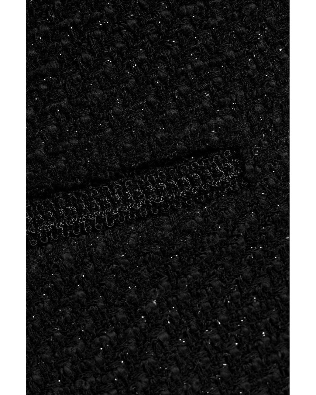 Veronica Beard Black Perry Metallic Cotton-Blend Tweed Mini Skirt