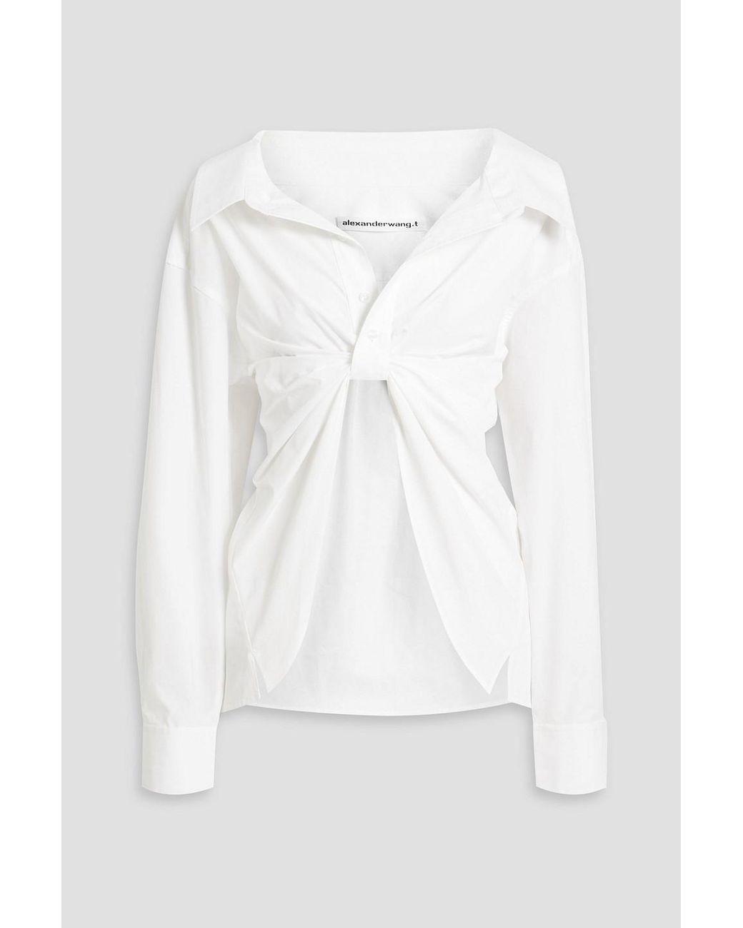 T By Alexander Wang Asymmetric Twist-front Cotton-poplin T By Alexander Wang Asymmetric Twist-front Cotton-poplin