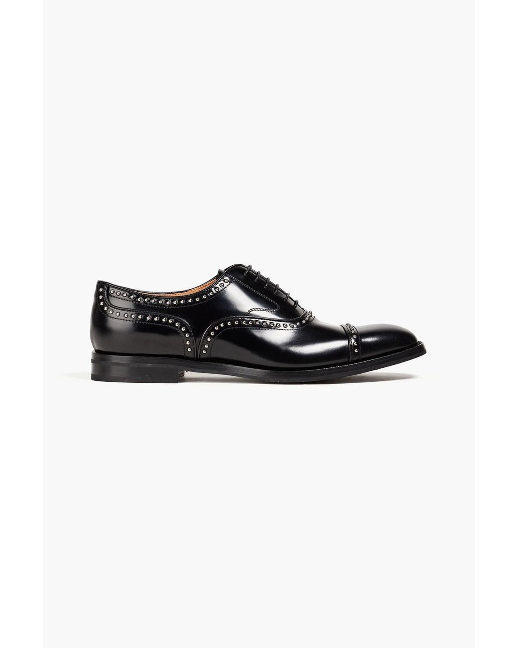 Church's Anna Studded Glossed-leather Brogues in Black | Lyst Canada
