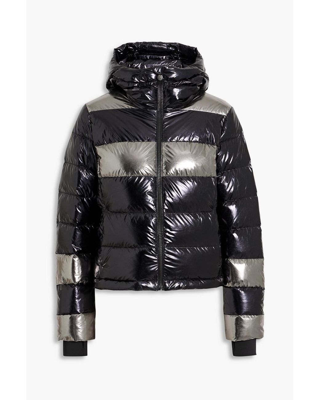 Perfect Moment Quilted Metallic Ski Jacket in Black Lyst