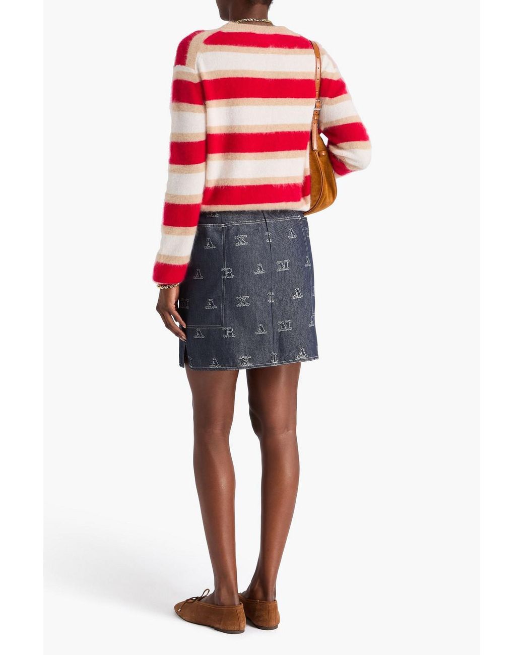 Max Mara Blue Zarelia Denim-Jacquard Mini Skirt