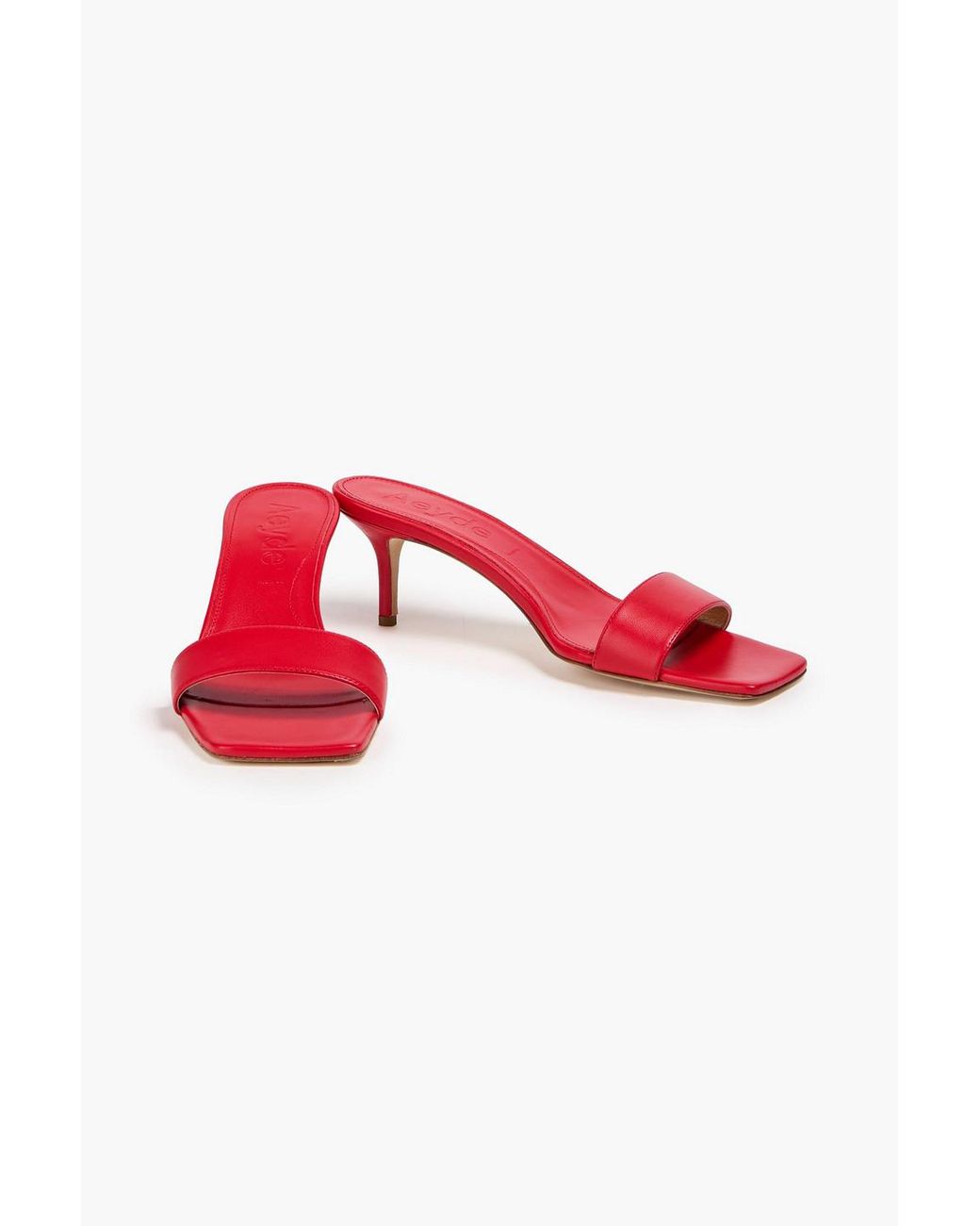 Aeyde Red Ilvy Leather Mules