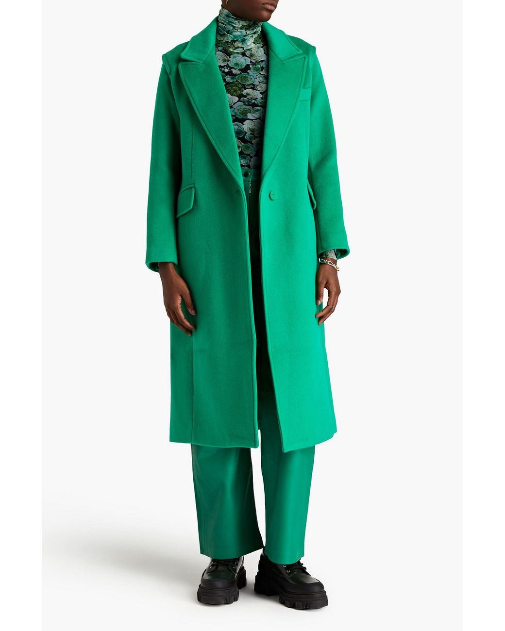 Maje green best sale coat