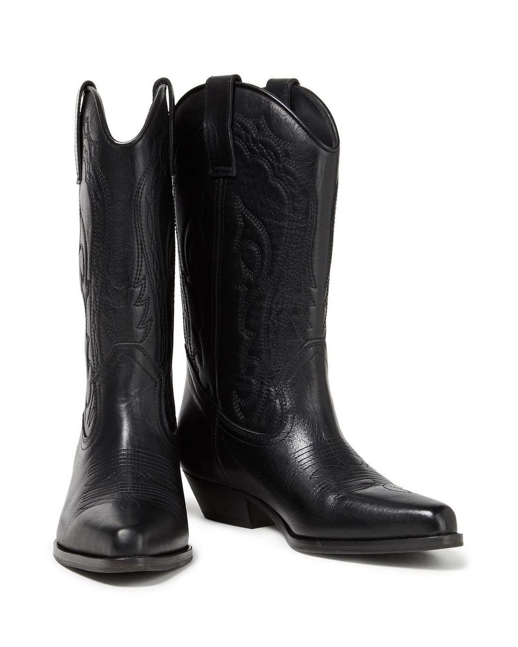 Ba&sh Cruz Embroidered Leather Boots in Black | Lyst