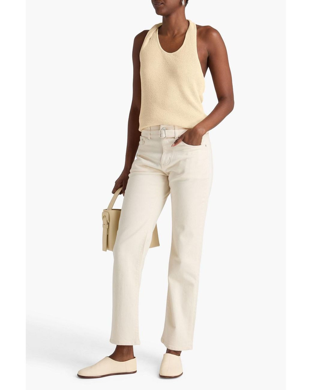 Proenza Schouler Natural Knitted Halterneck Top