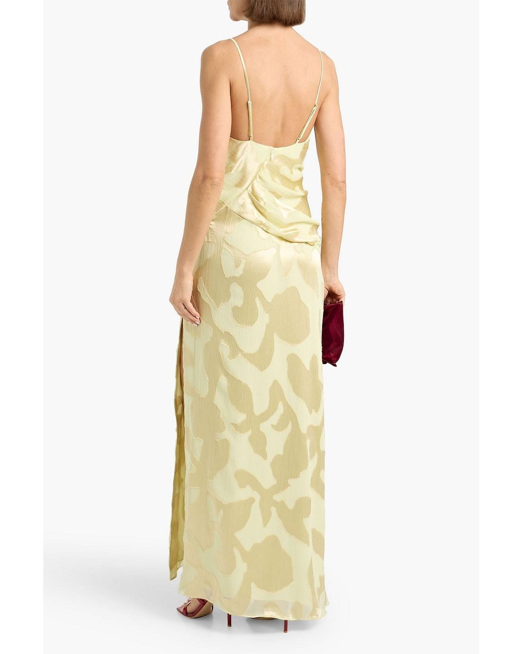 Jonathan Simkhai Metallic Jessa Draped Fil Coupé Maxi Dress