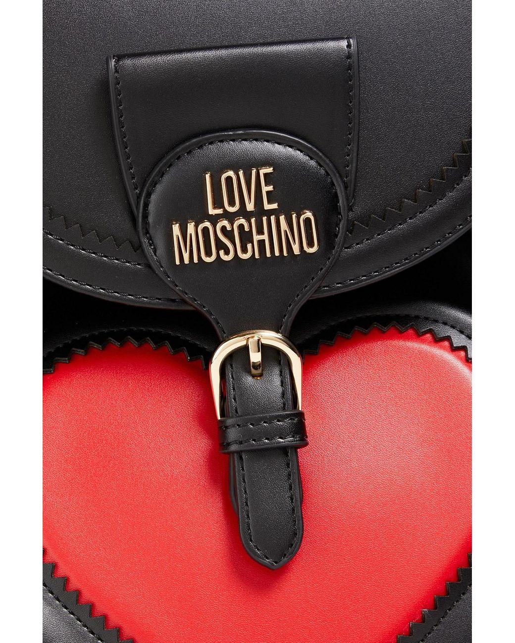 Love Moschino Black Faux Leather Backpack Jeweled Patches Red Logo AS IS Repair Moschino Backpack Red Bags & Handbags for Women for sale | eBay main image 4