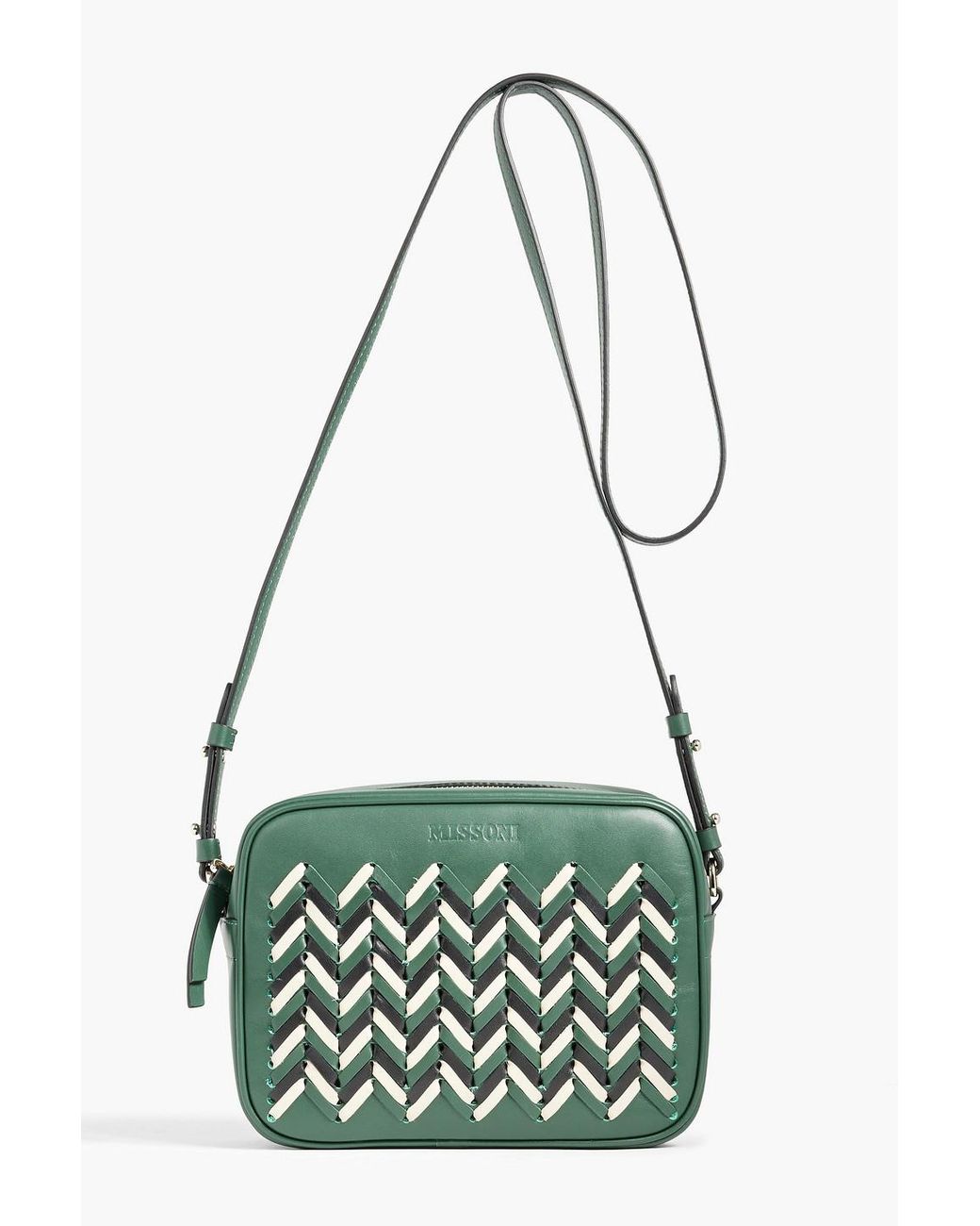 Missoni Woven Leather Shoulder Bag in White | Lyst