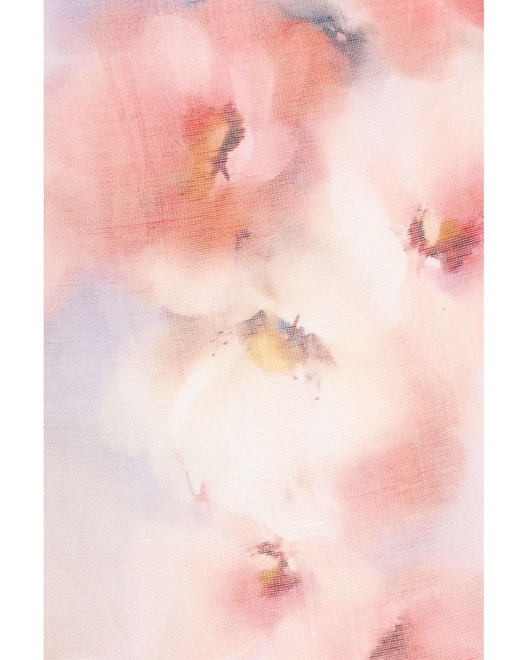 Zimmermann Pink One-Shoulder Floral-Print Linen And Silk-Blend Gauze Mini Dress