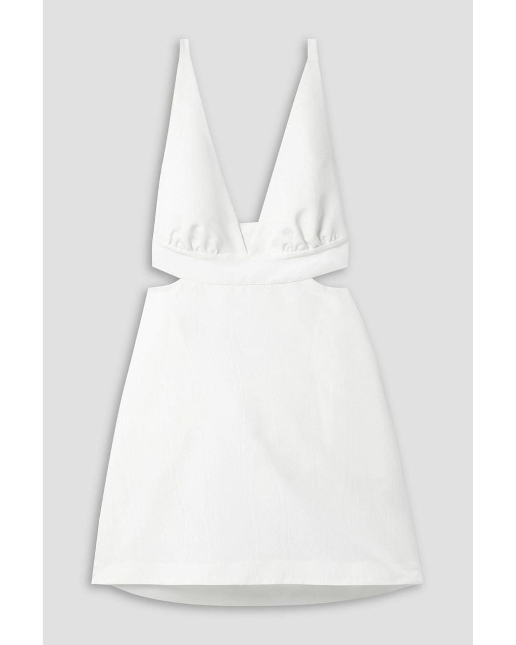 LoveShackFancy Till Bow-embellished Cutout Moire Mini Dress in White | Lyst
