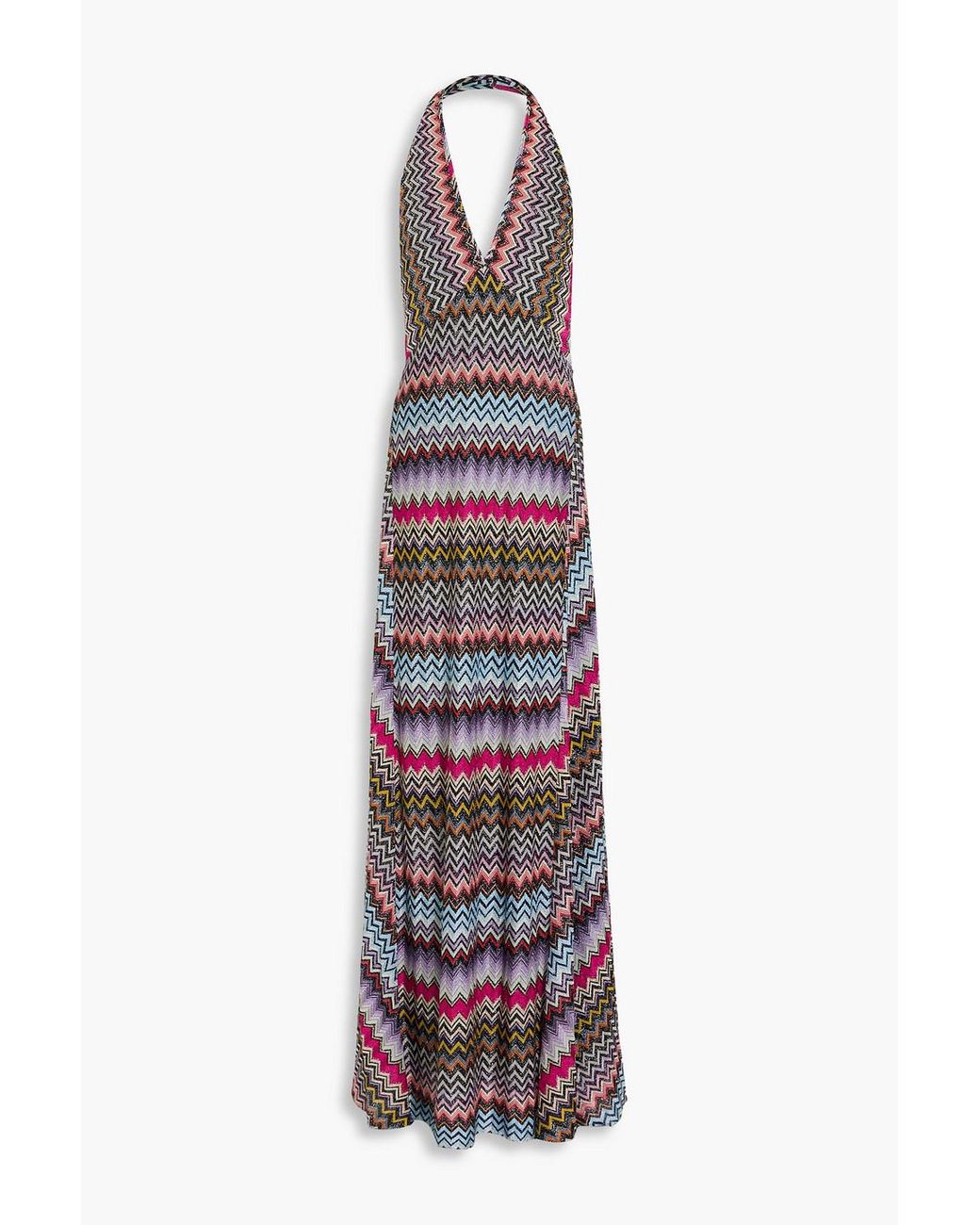Missoni Metallic Crochet-knit Halterneck Maxi Dress in White | Lyst