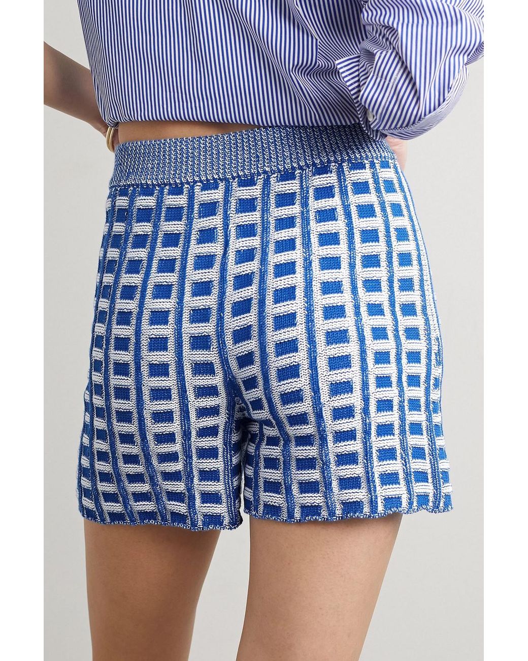 Marni Cotton-jacquard Shorts in Blue | Lyst Australia