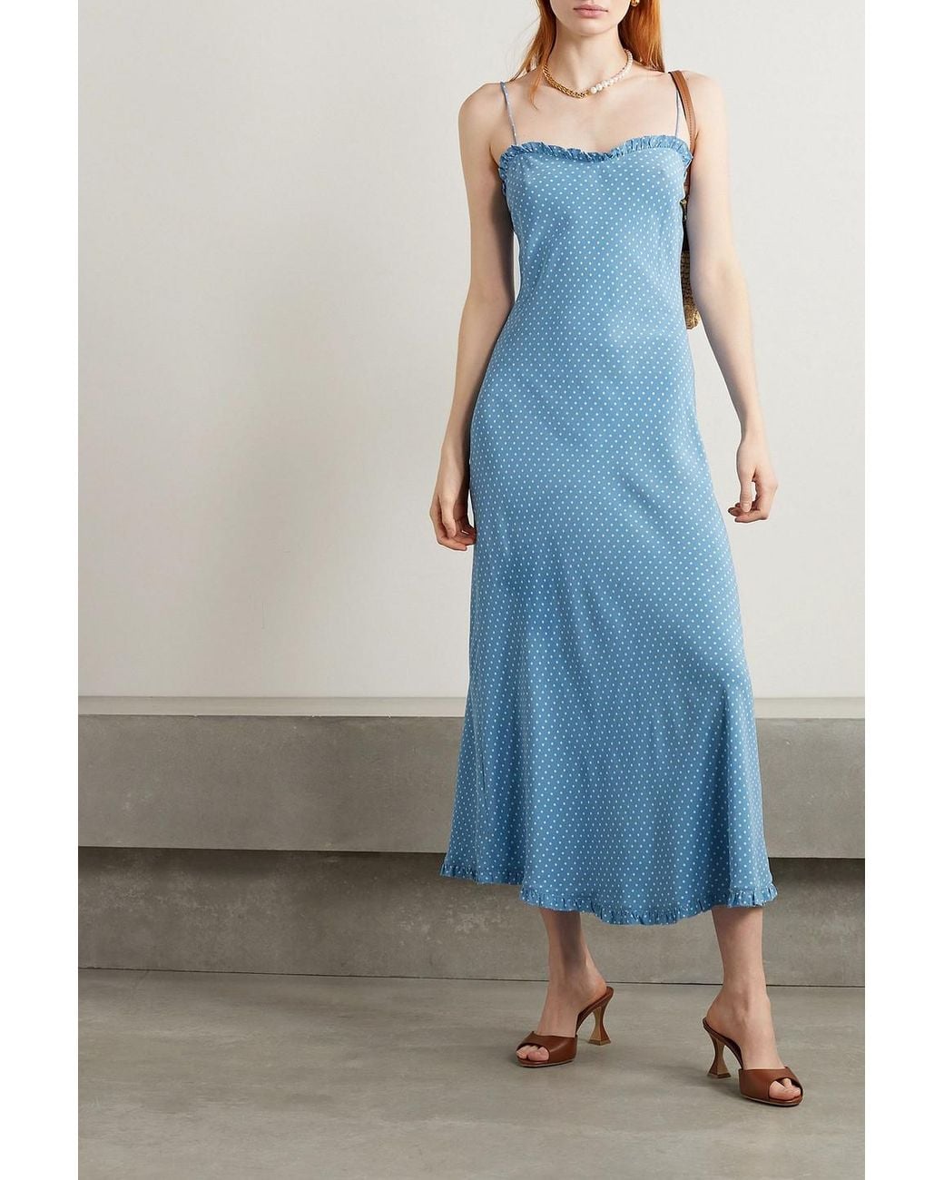 doen blue dress white lotus Isabel Dress in Lotus Garden Blue