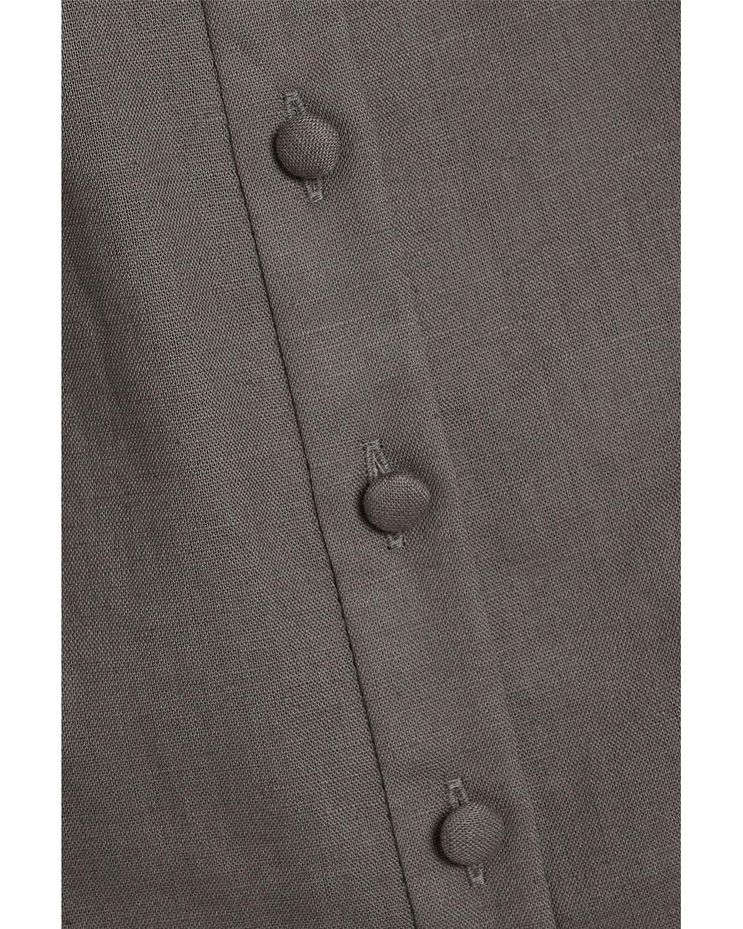 Mikael Aghal Gray Cotton And Linen-Blend Shirt