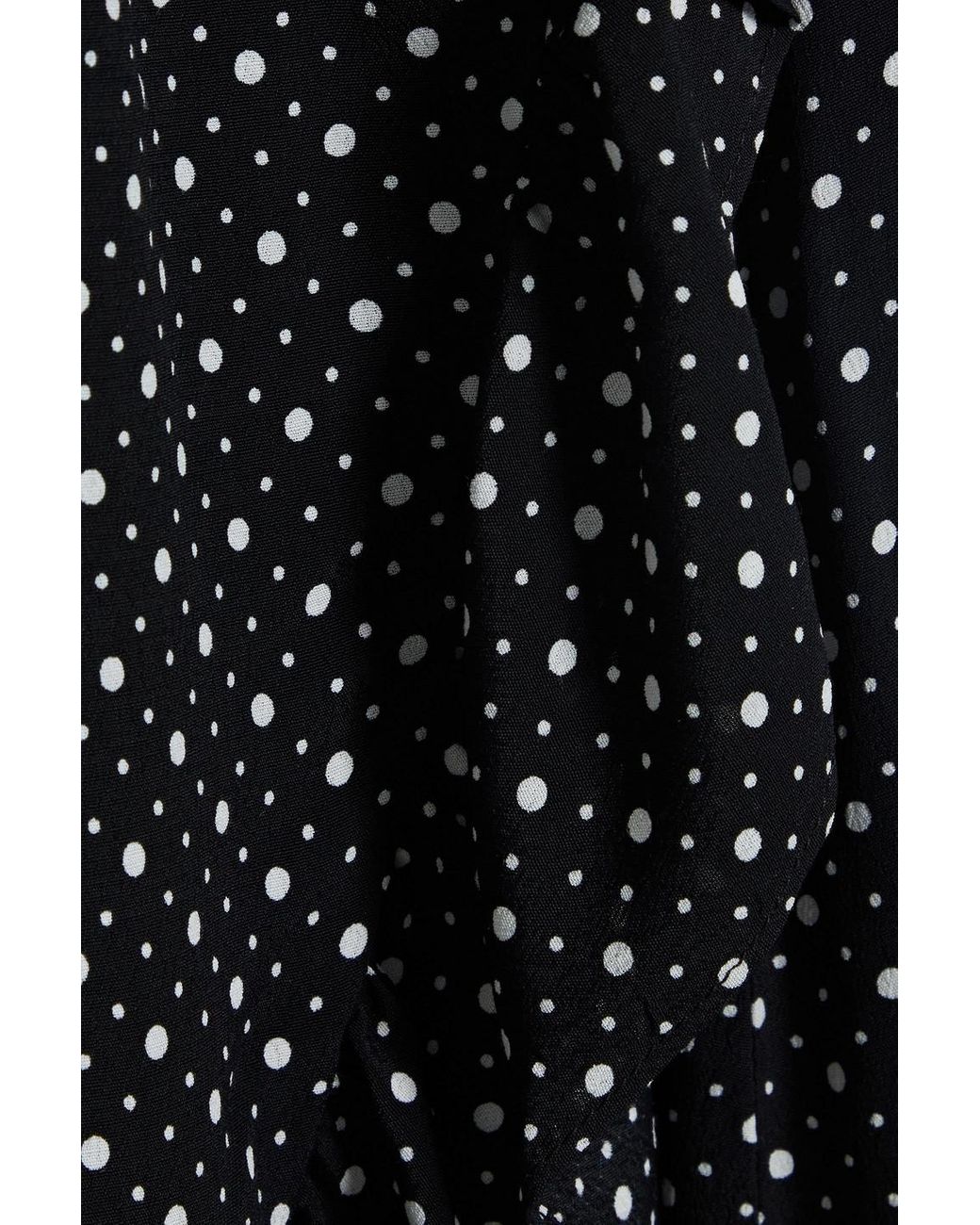By Malene Alismara Polka-dot Crepe De Chine Midi Wrap Dress in Black | Lyst Canada