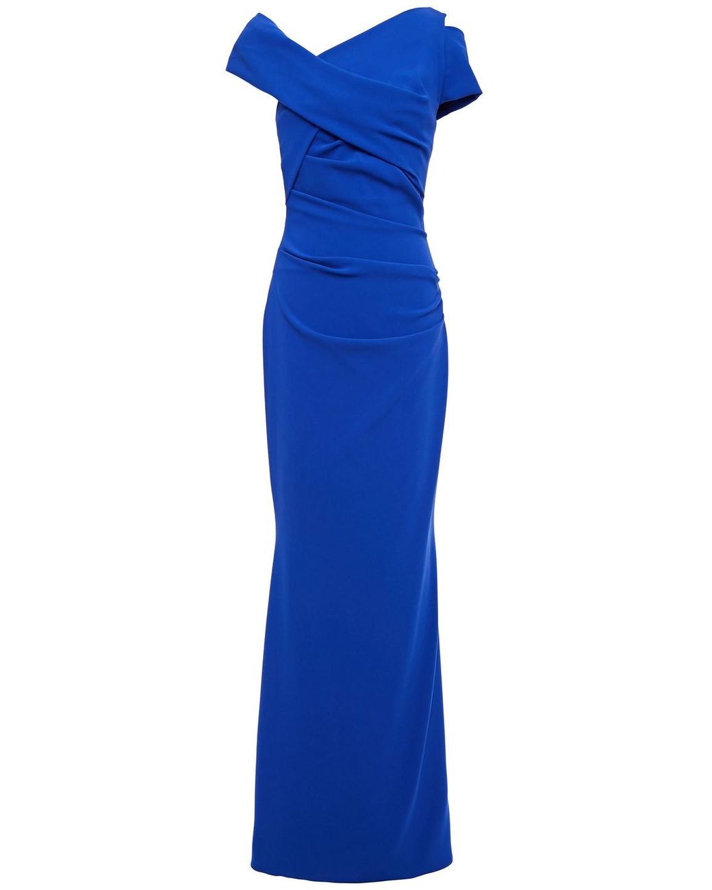 Talbot Runhof Moa Ruched Stretch-crepe Gown in Blue | Lyst