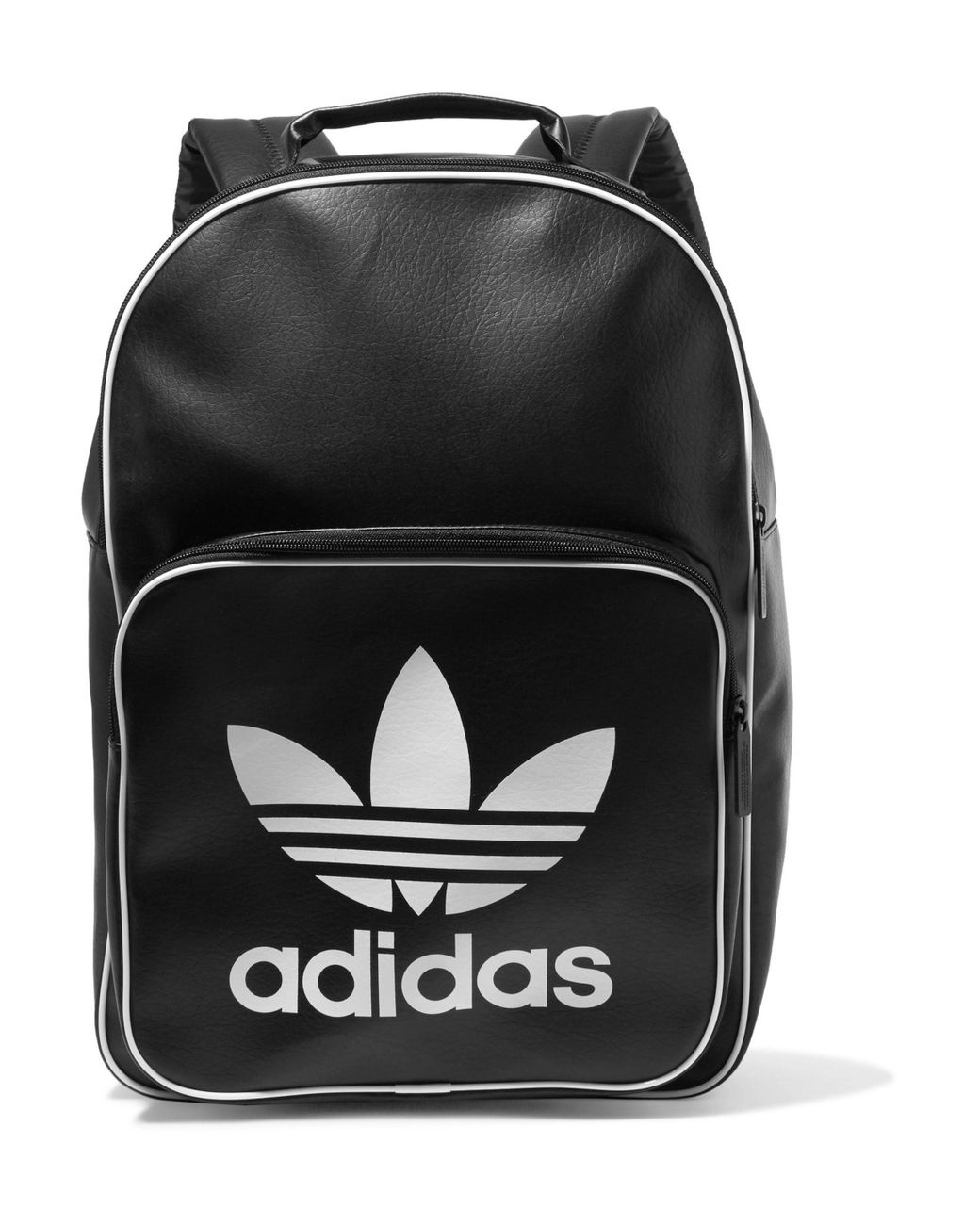 adidas Originals Faux Leather Backpack in Black | Lyst UK