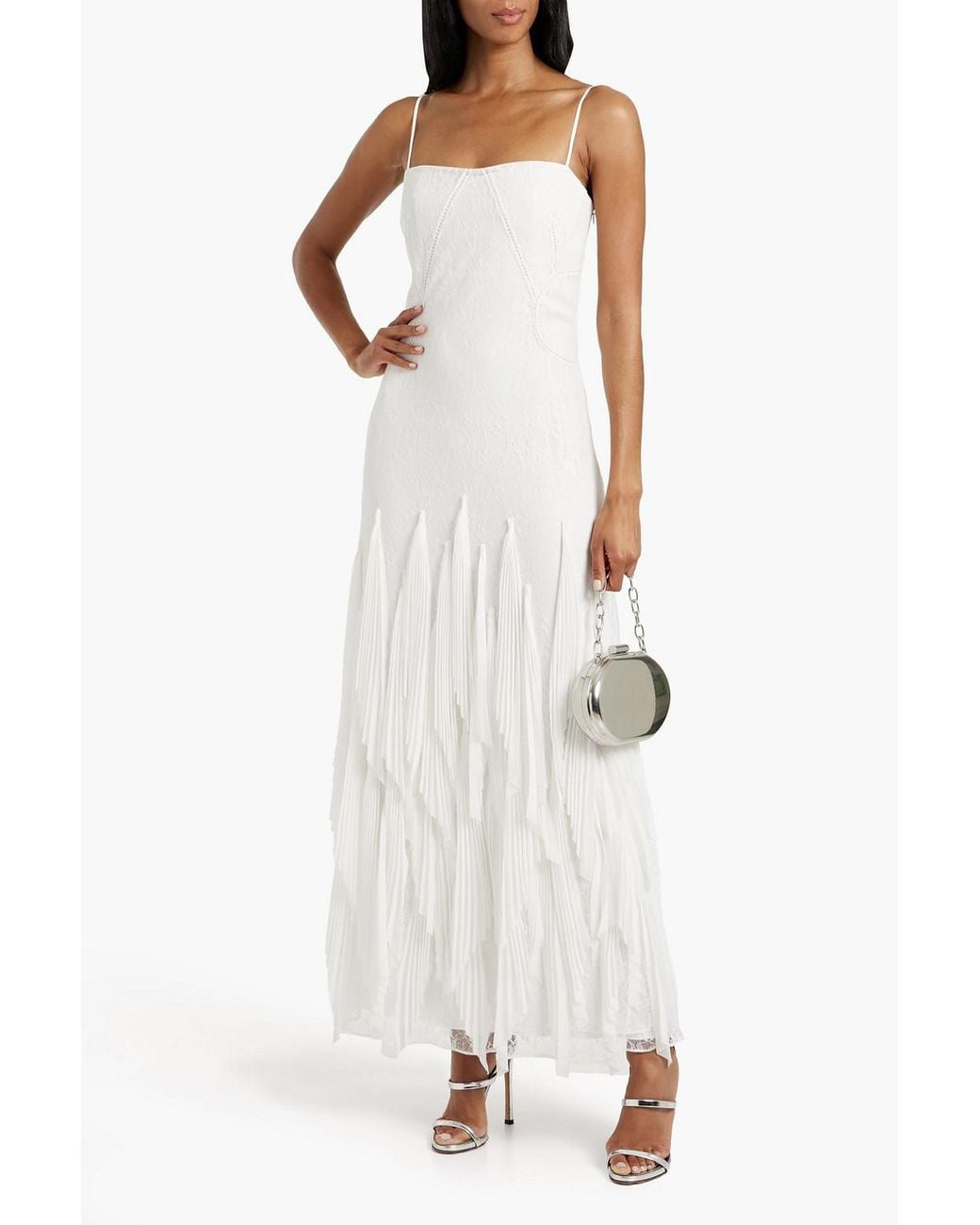 knee length dresses for ladies Simkhai Women's Signature Joy Dress in White, Lace, Size 8 main image 1