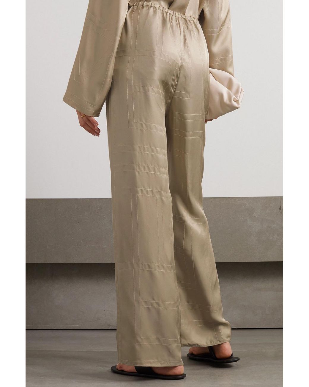 【TOTEME】embroidered silk-twill wide-leg パンツ TOTEME Embroidered silk-twill wide-leg pants | NET-A-PORTER
