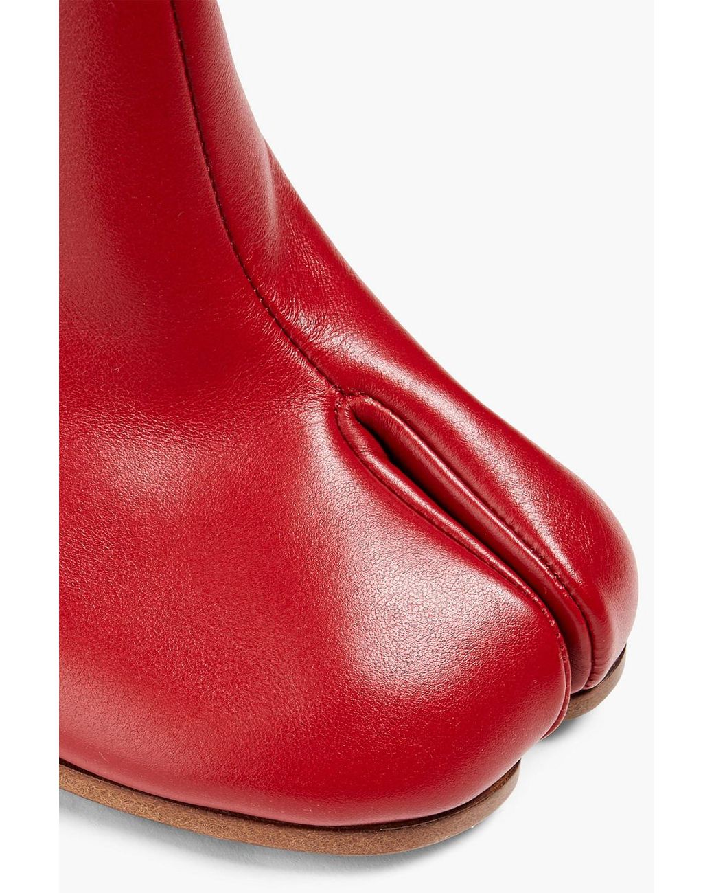 Maison Margiela Tabi Split-toe Leather Ankle Boots in Red | Lyst UK