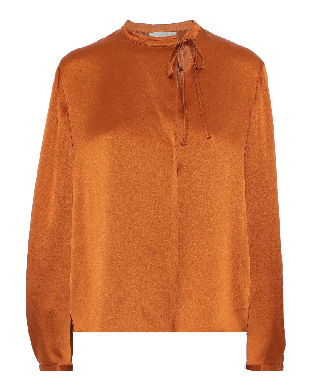 Vince Silk-satin Blouse Copper | Lyst