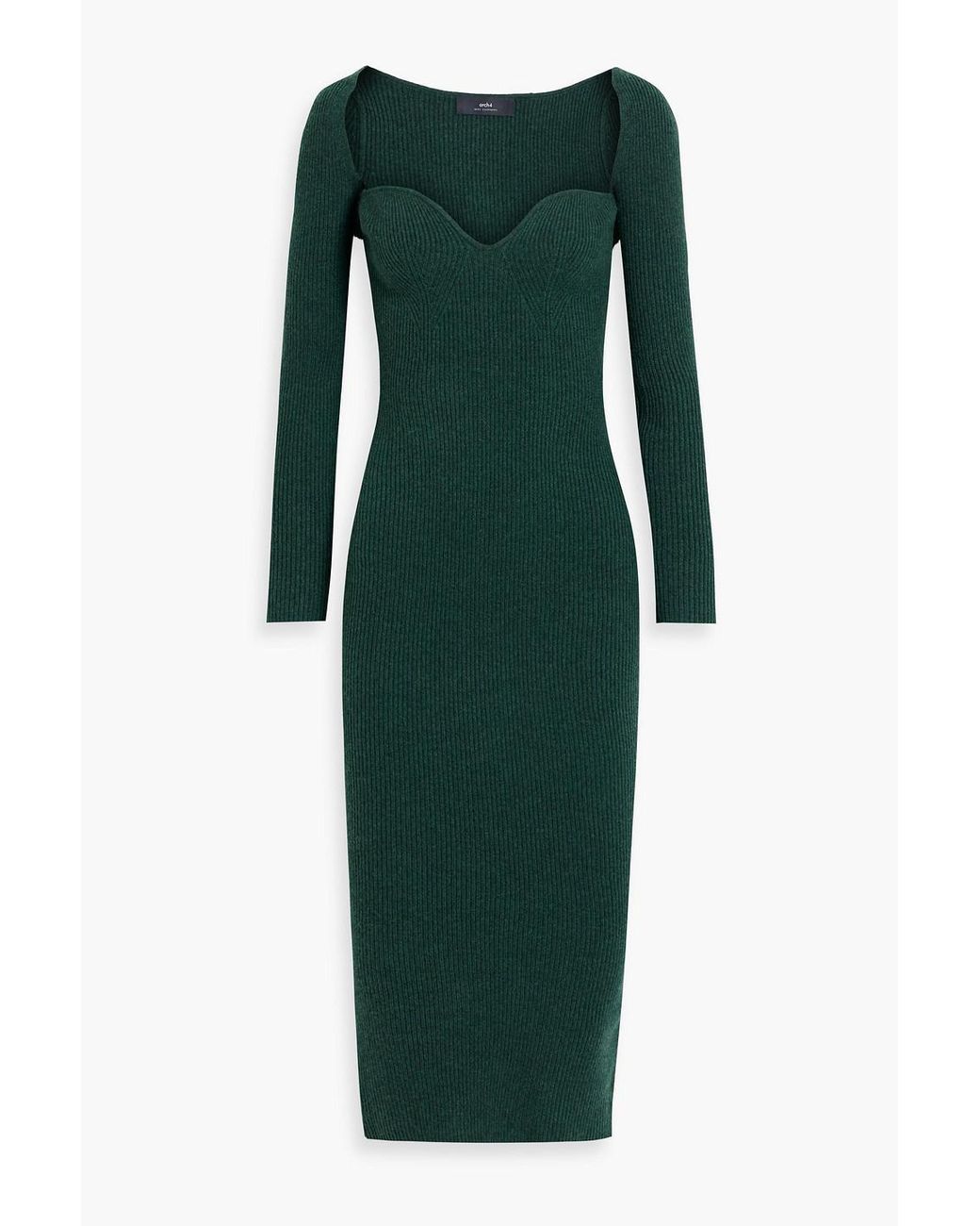 green emerald velvet dress Amor Knit Midi Dress in English Green Cashmere Silk – Gabriela Hearst main image 0