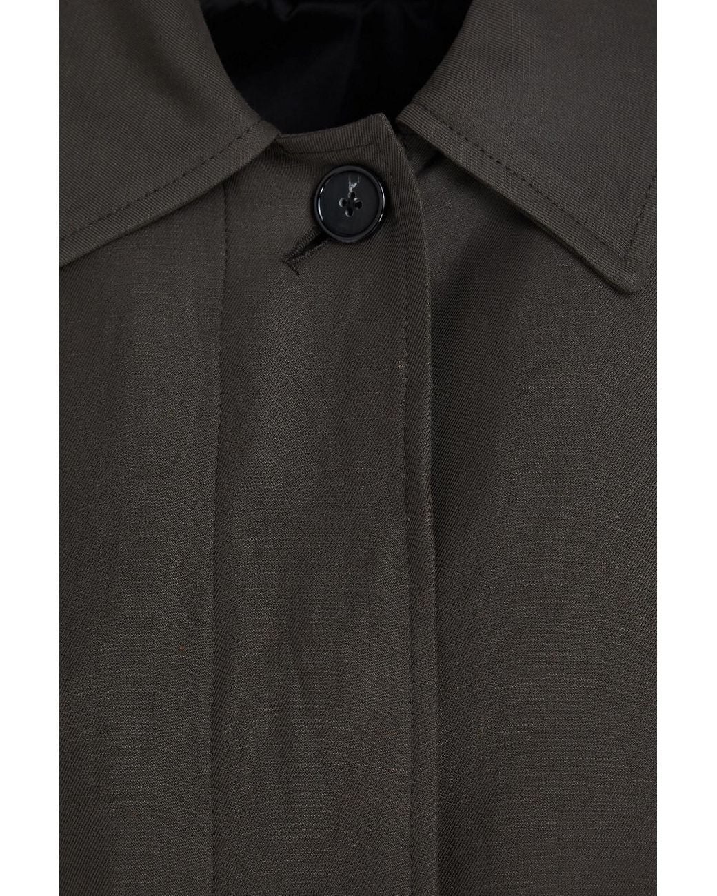 Totême Black Minimalist Twill Trench Coat