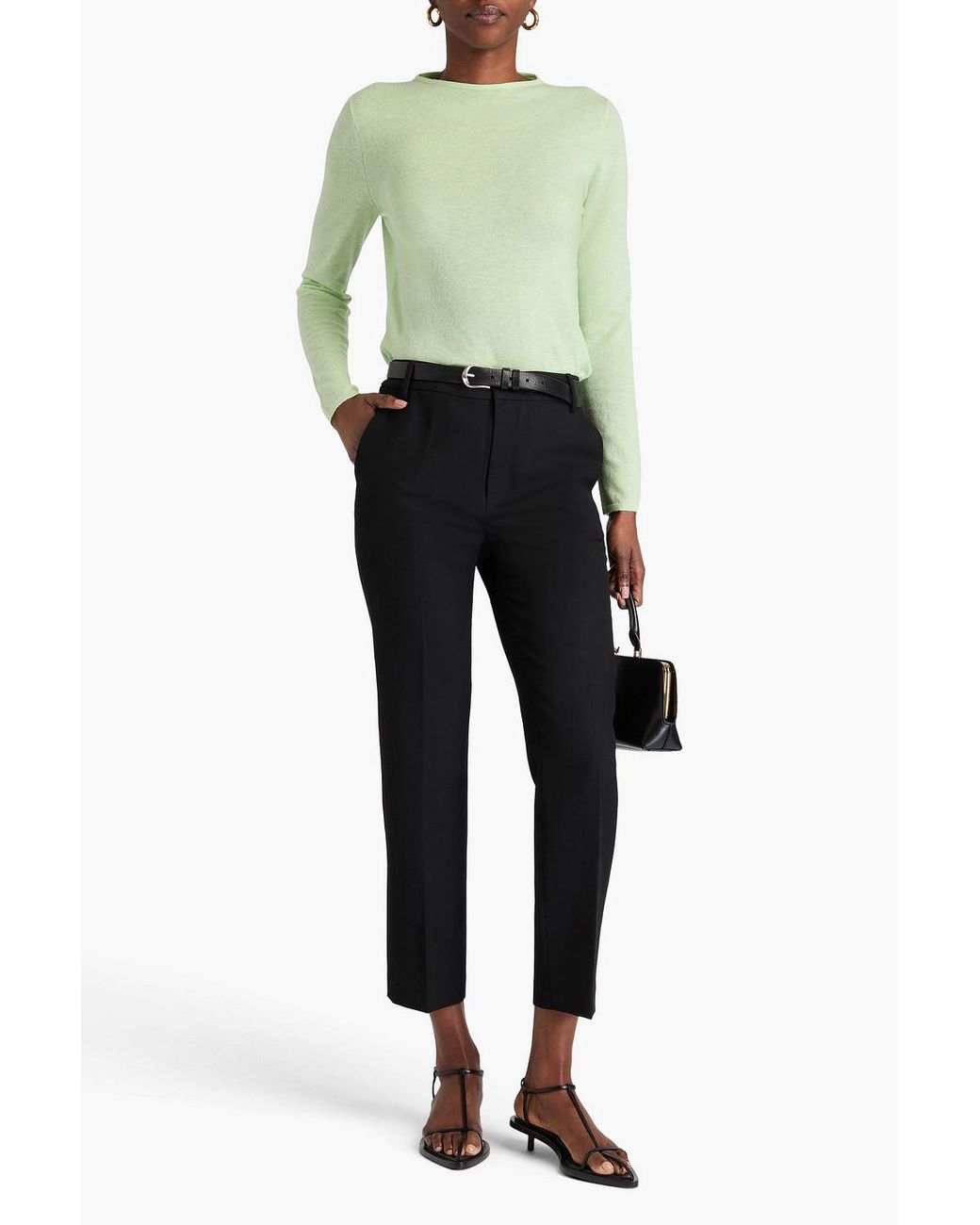 Tibi Green Wool-blend Sweater