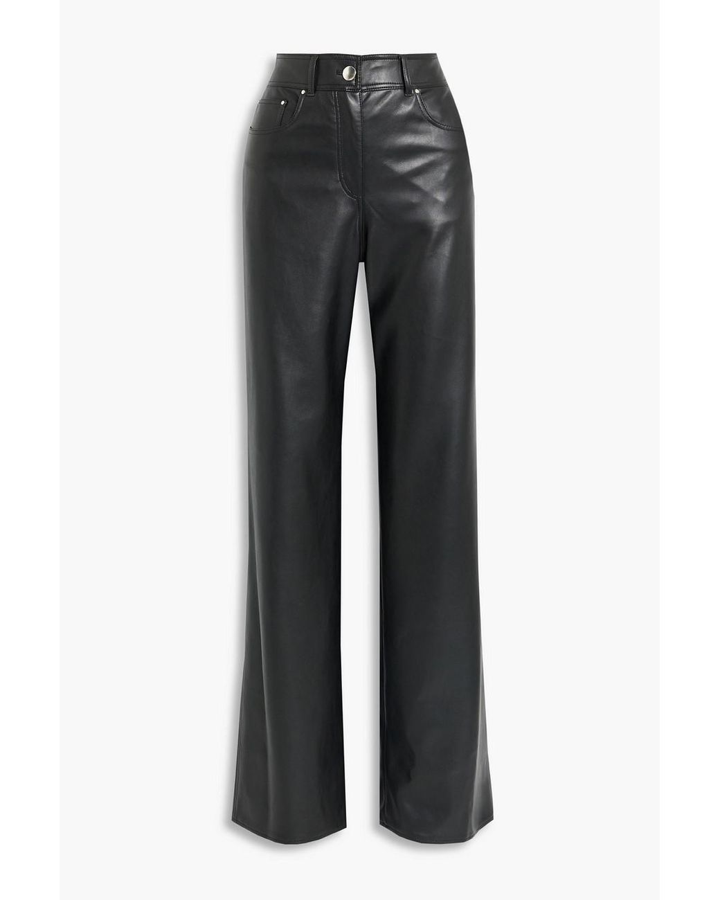 Stand Studio Aisha Faux Leather Straight Leg-pants in Black | Lyst