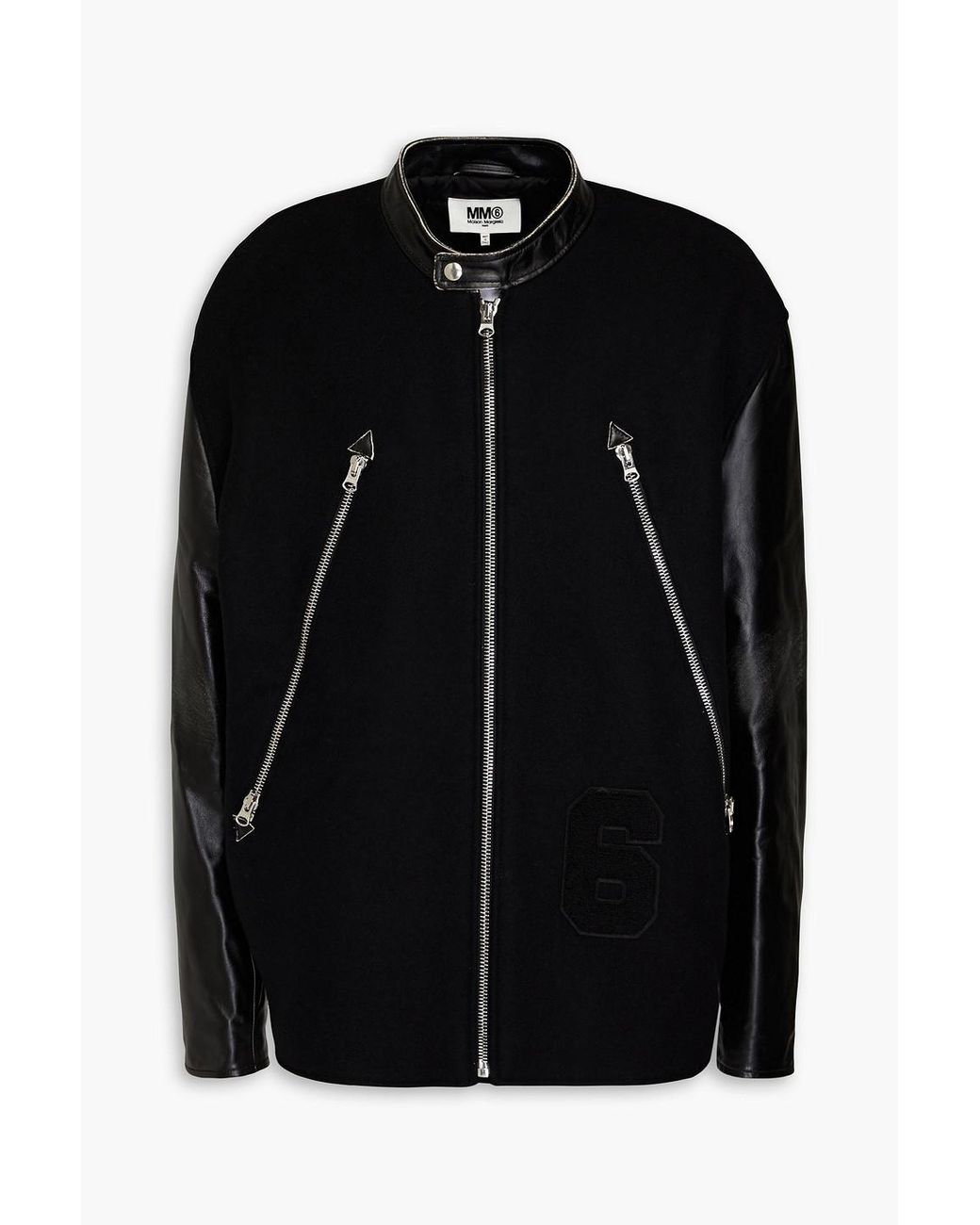 Melton wool blend zip bomber jacket sales