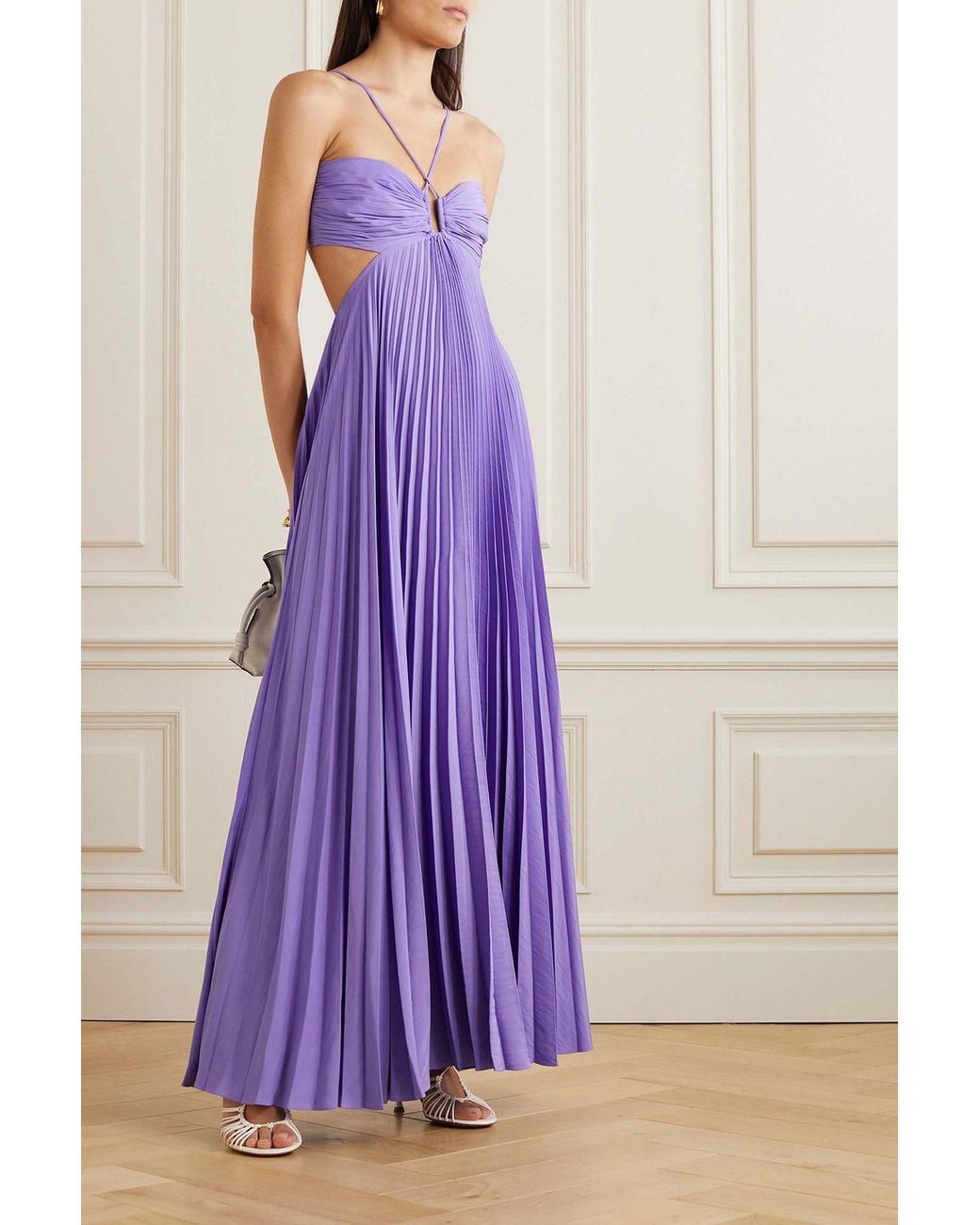【A.L.C.】moira cutout plisse duchesse-satin maxi ドレス A.L.C. Moira Cutout Plissé Duchesse-satin Maxi Dress in