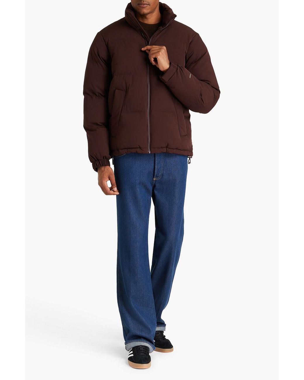 Sandro Brown Quilted Shell Jacket for men