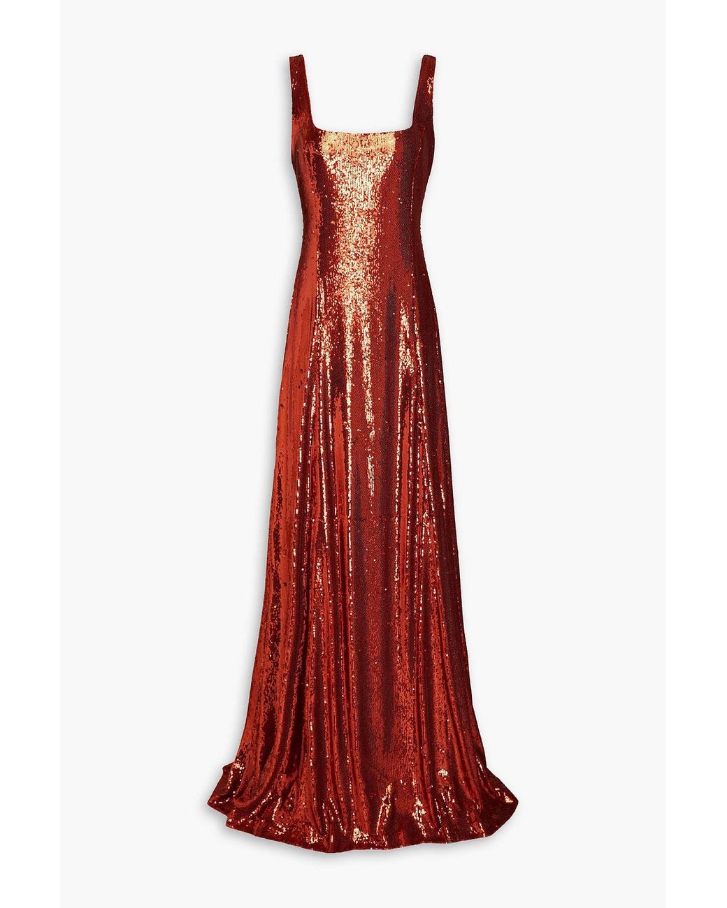 Halston Tiered Embellished Floral print Chiffon Gown Lyst Canada