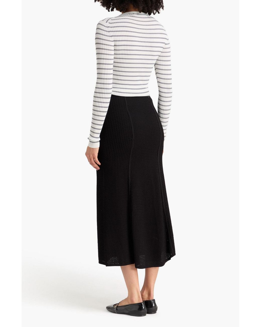 Sandro Textured-Knit Midi Skirt in Black | Lyst Canada